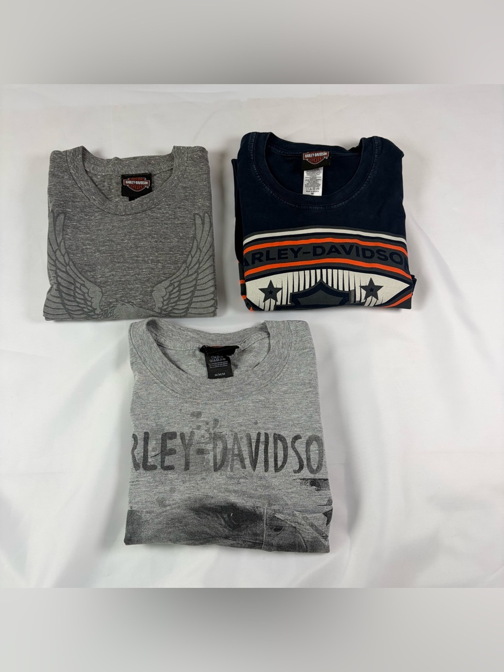 Lot of 3 Harley Davidson T-Shirts Men's Size Medium Motorcycle Tee Bundle